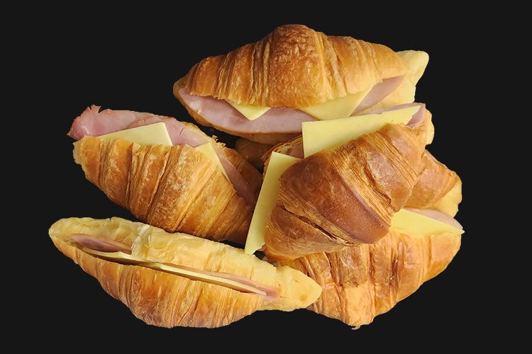 6 Toasted Ham & Cheese Croissants